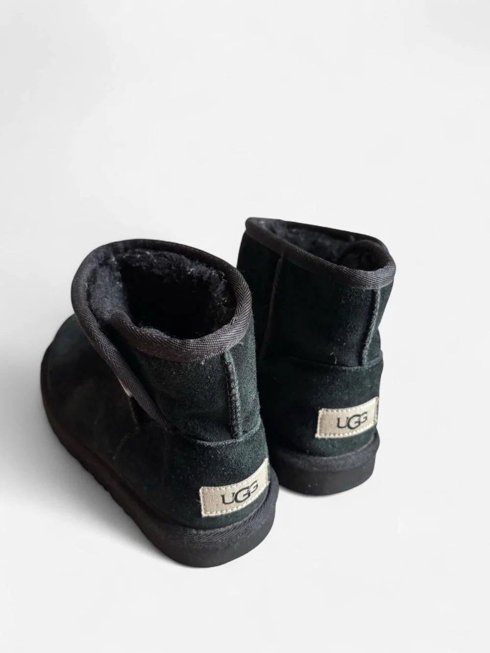 UGG Black Short Suede Boot with side button